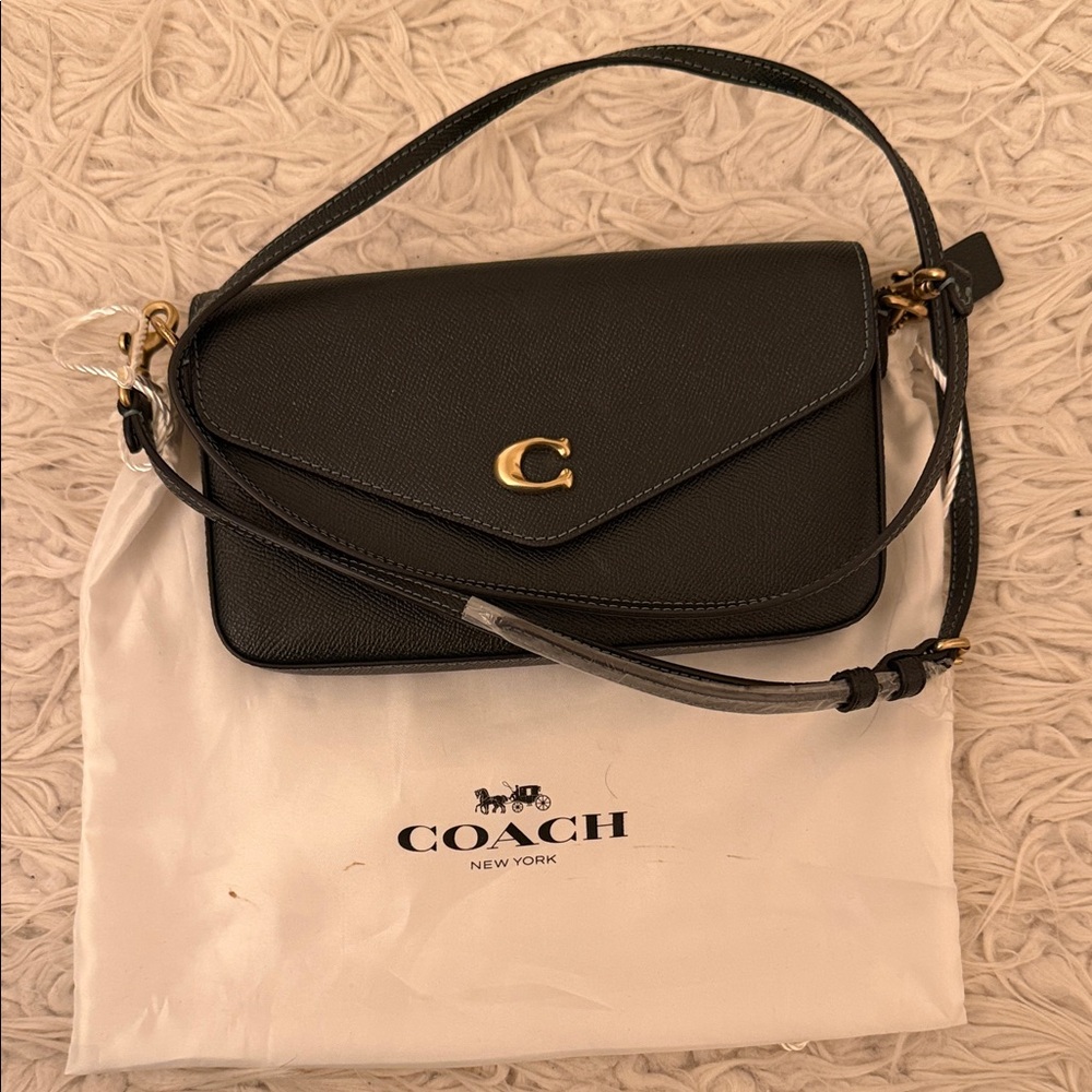 Coach Black Crossbody Bag with Gold Accents